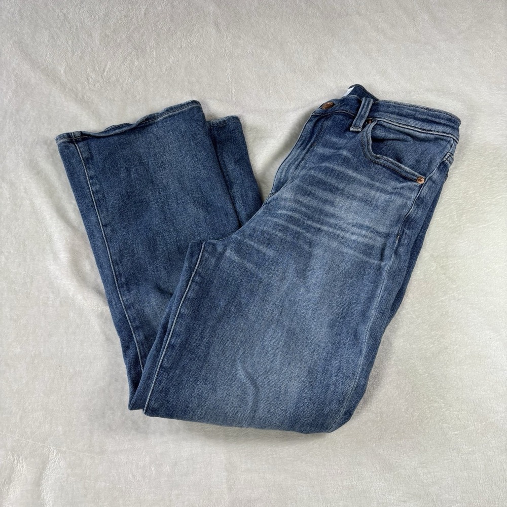 Pistola Womens High Rise Crop Flare Jenas Size 29 Distressed Medium Wash Stretch